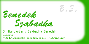 benedek szabadka business card